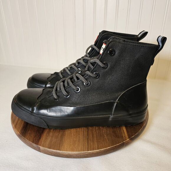 Hunter x Target Black Dipped Lace-Up High Top Boots Shoes Men's 5.5 Women's 7.5 - Picture 3 of 7